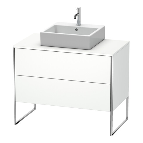Duravit Meuble sous lavabo XSquare 100x54,8 cm, blanc mat, 2 tiroirs, debout