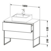 Duravit Meuble sous-lavabo XSquare 100x54,8 cm, blanc mat, 2 tiroirs, posé-5