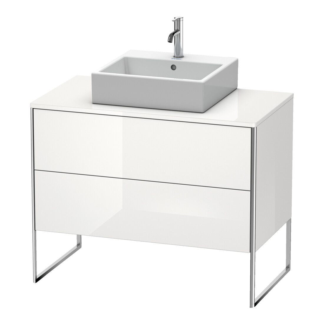 Duravit Meuble sous-lavabo XSquare 100x54,8 cm, blanc mat, 2 tiroirs, posé