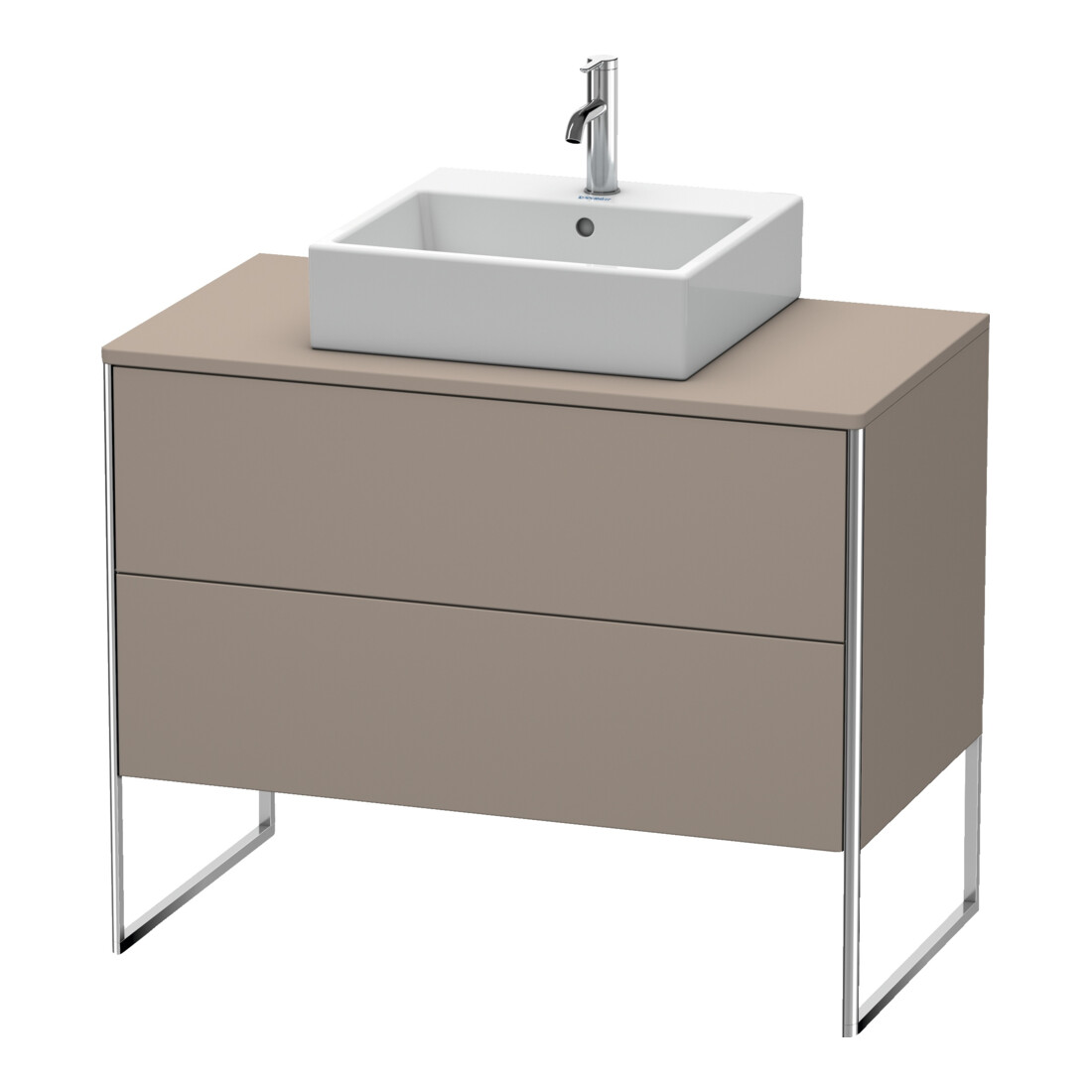Duravit Meuble sous lavabo XSquare 100x54,8 cm, blanc mat, 2 tiroirs, suspendu