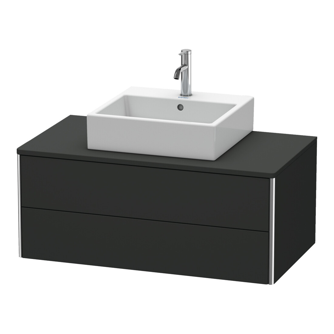Duravit Meuble sous-lavabo XSquare 100x54,8 cm, gris mat, 2 tiroirs, wd