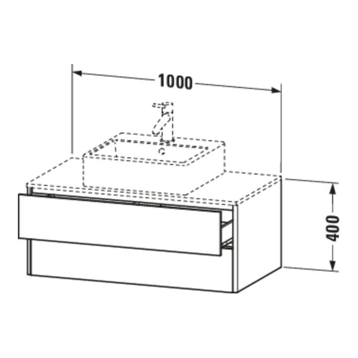 Duravit Meuble sous-lavabo XSquare 100x54,8 cm, st-g m, f Kons., 2 tiroirs, suspendu