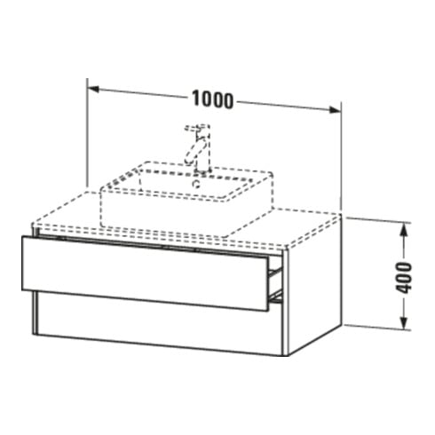 Duravit Meuble sous-lavabo XSquare 100x54,8cm, P, pour console, 2 tiroirs, suspendu