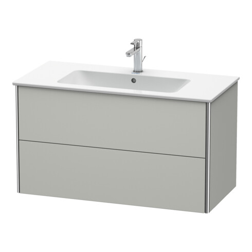 Duravit Meuble sous lavabo XSquare 101x47,8 cm, béton gris, 2 tiroirs, suspendu