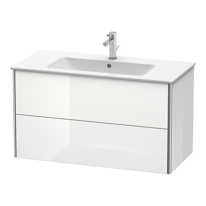 Duravit Meuble sous-lavabo XSquare 101x47,8 cm, blanc brillant, 2 tiroirs, suspendu