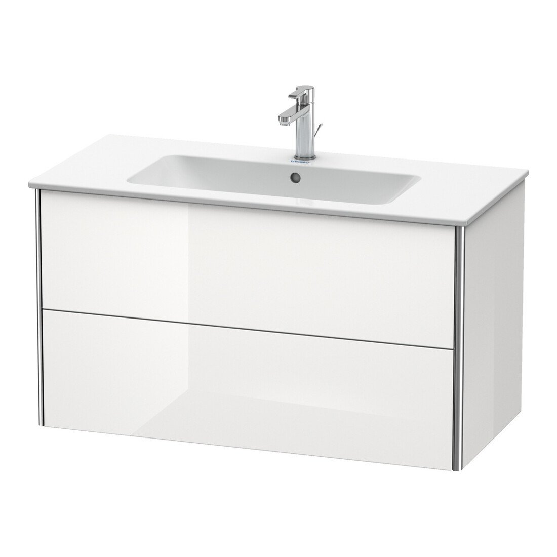 Duravit Meuble sous-lavabo XSquare 101x47,8 cm, blanc brillant, 2 tiroirs, suspendu