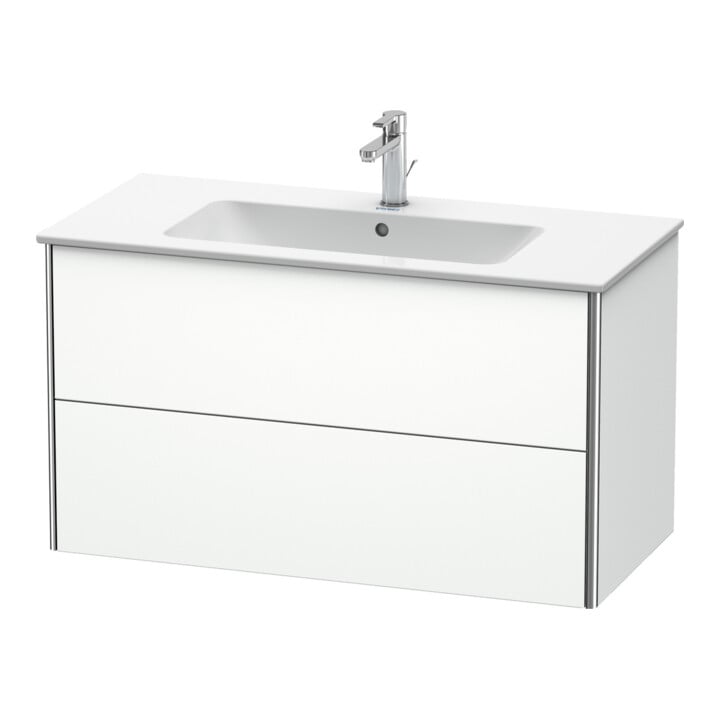 Duravit Meuble sous lavabo XSquare 101x47,8 cm, blanc mat, 2 tiroirs, suspendu
