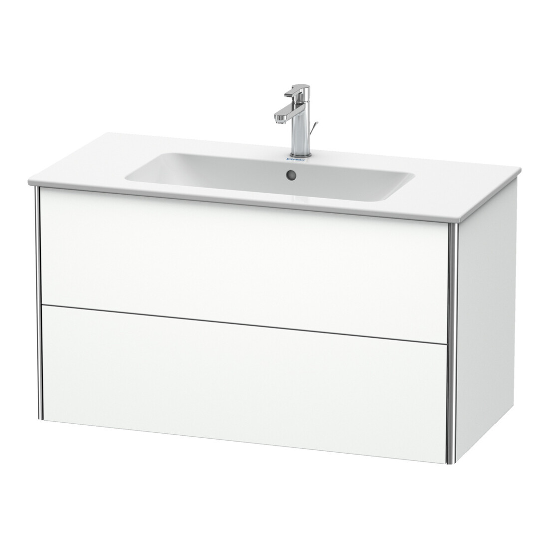 Duravit Meuble sous lavabo XSquare 101x47,8 cm, blanc mat, 2 tiroirs, suspendu