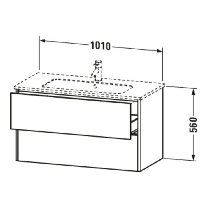 Duravit Meuble sous-lavabo XSquare 101x47,8 cm, blanc satin, 2 tiroirs, suspendu
