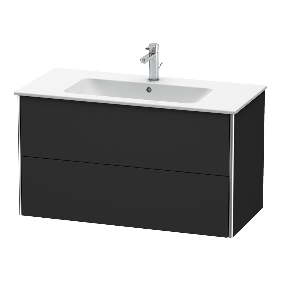 Duravit Meuble sous lavabo XSquare 101x47,8 cm, graphite mat, 2 tiroirs, suspendu