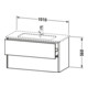 Duravit Meuble sous lavabo XSquare 101x47,8 cm, graphite mat, 2 tiroirs, suspendu