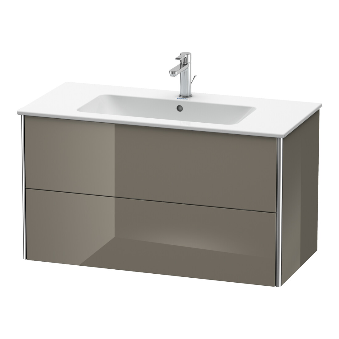 Duravit Meuble sous-lavabo XSquare 101x47,8 cm, laqué brillant, 2 tiroirs, suspendu