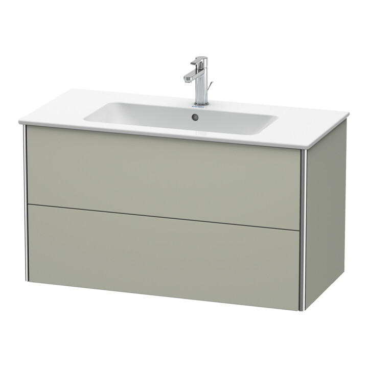Duravit Meuble sous lavabo XSquare 101x47,8 cm, Tau mat, 2 tiroirs, suspendu