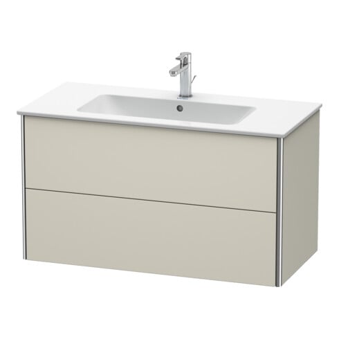 Duravit Meuble sous lavabo XSquare 101x47,8 cm, taupe, 2 tiroirs, suspendu