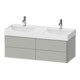 Duravit Meuble sous lavabo XSquare 118,4x46x39,7 cm, 4 tiroirs, suspendu, béton gris