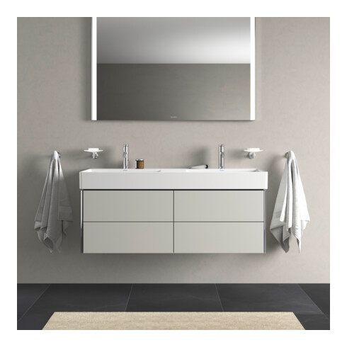 Duravit Meuble sous lavabo XSquare 118,4x46x39,7 cm, 4 tiroirs, suspendu, béton gris