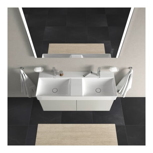 Duravit Meuble sous lavabo XSquare 118,4x46x39,7 cm, 4 tiroirs, suspendu, béton gris
