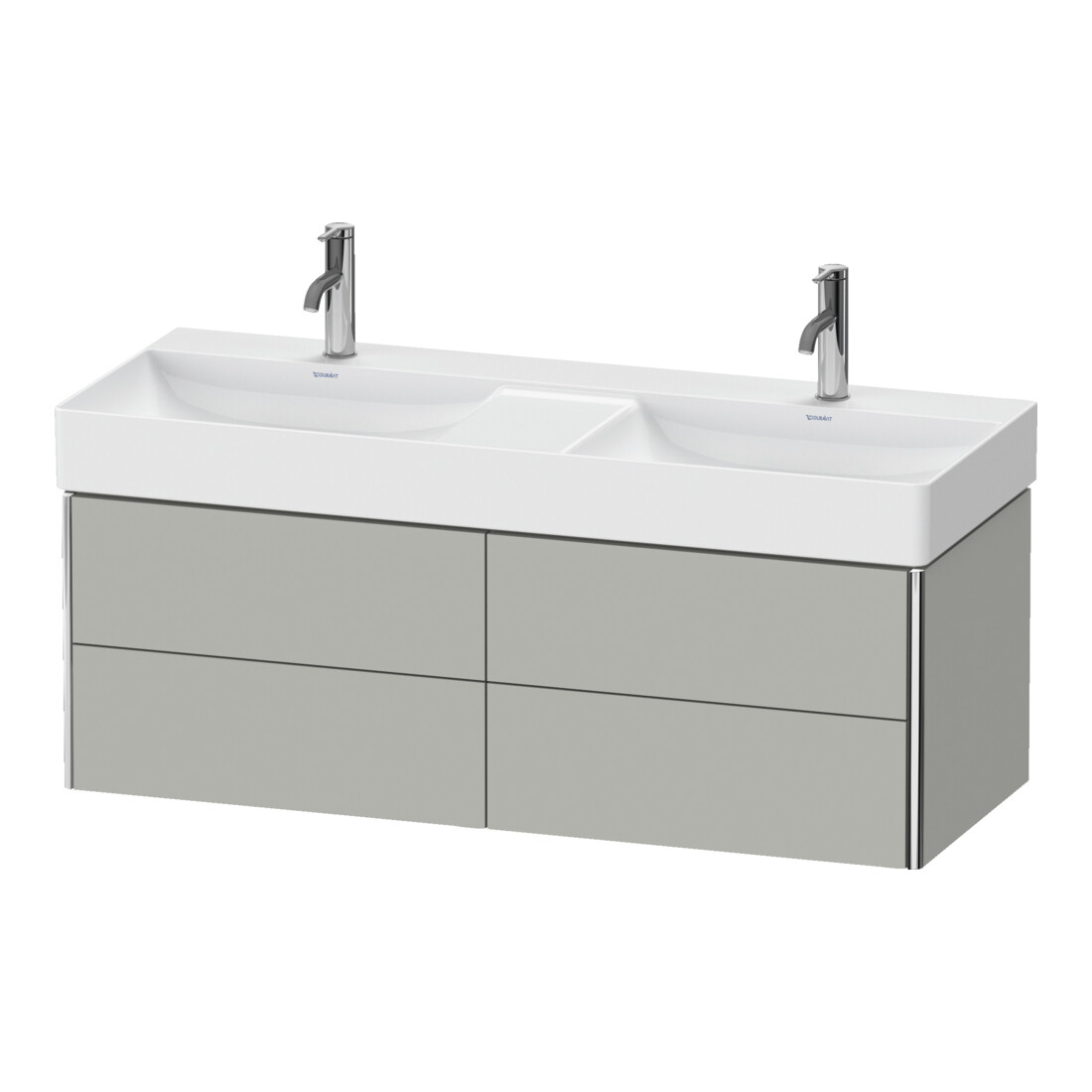 Duravit Meuble sous lavabo XSquare 118,4x46x39,7 cm, 4 tiroirs, suspendu, béton gris