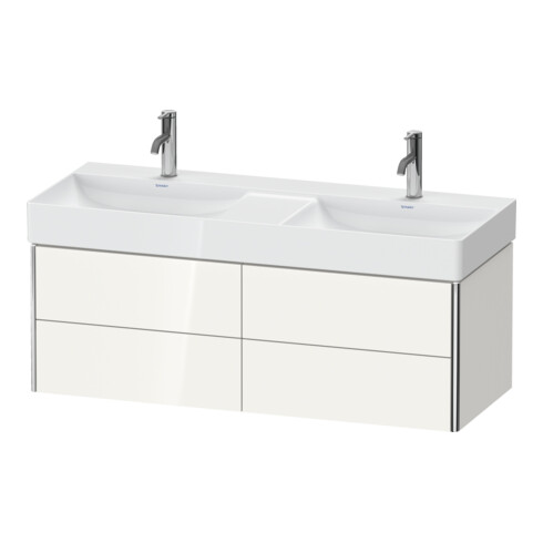 Duravit Meuble sous lavabo XSquare 118,4x46x39,7 cm, 4 tiroirs, suspendu, blanc brillant