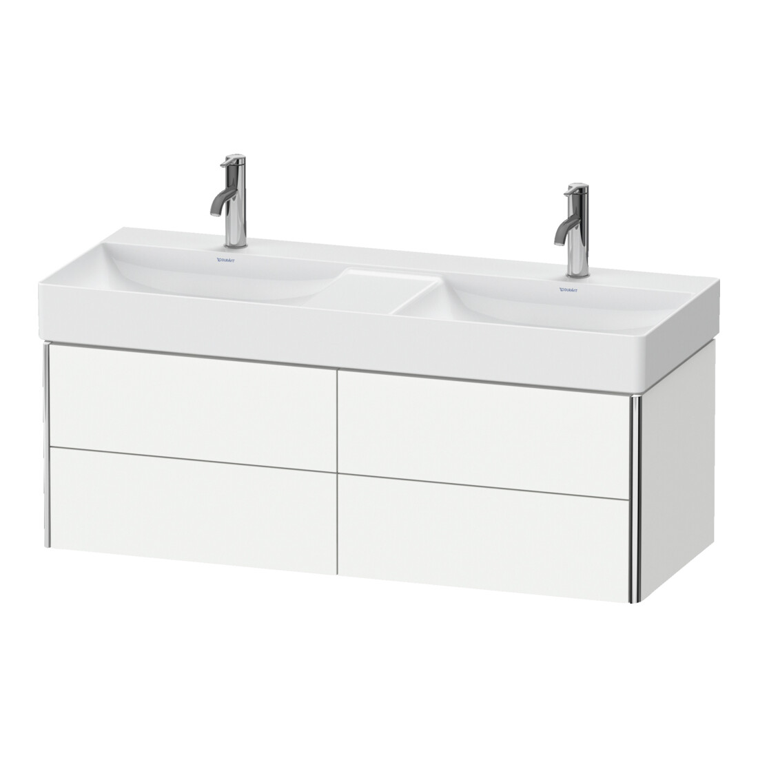 Duravit Meuble sous lavabo XSquare 118,4x46x39,7 cm, 4 tiroirs, suspendu, blanc mat