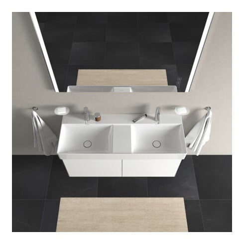 Duravit Meuble sous lavabo XSquare 118,4x46x39,7 cm, 4 tiroirs, suspendu, blanc mat