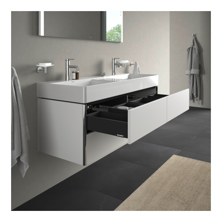 Duravit Meuble sous lavabo XSquare 118,4x46x39,7 cm, 4 tiroirs, suspendu, blanc mat