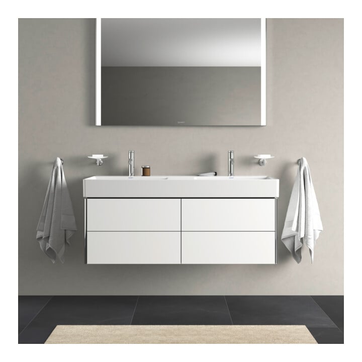 Duravit Meuble sous lavabo XSquare 118,4x46x39,7 cm, 4 tiroirs, suspendu, blanc mat