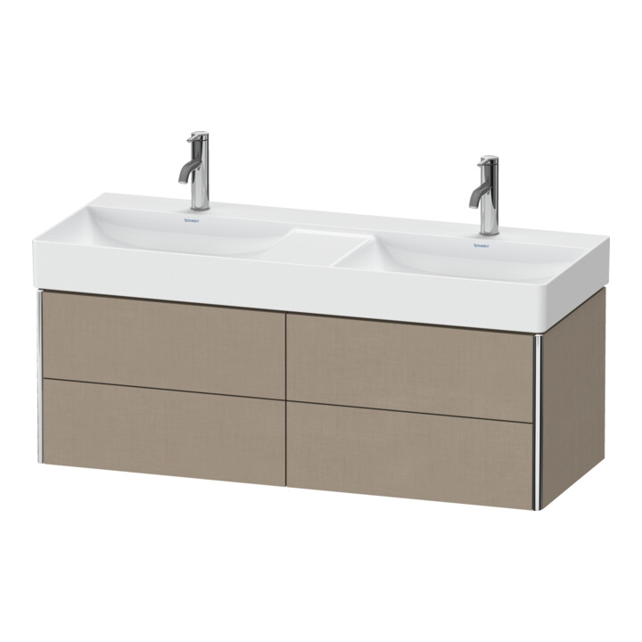 Duravit Meuble sous lavabo XSquare 118,4x46x39,7 cm, 4 tiroirs, suspendu, blanc mat