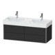 Duravit Meuble sous lavabo XSquare 118,4x46x39,7 cm, 4 tiroirs, suspendu, graphite mat-1