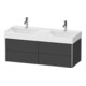 Duravit Meuble sous lavabo XSquare 118,4x46x39,7 cm, 4 tiroirs, suspendu, gris m