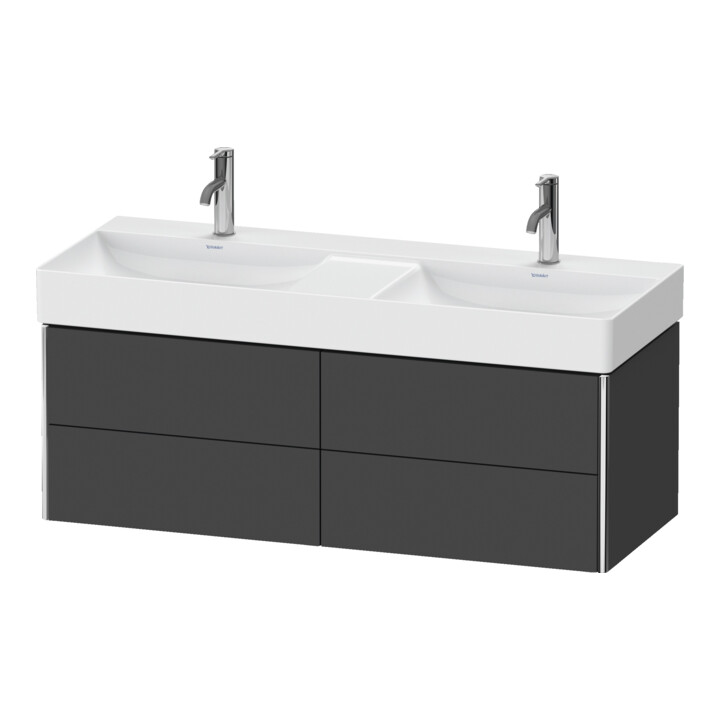 Duravit Meuble sous lavabo XSquare 118,4x46x39,7 cm, 4 tiroirs, suspendu, gris m