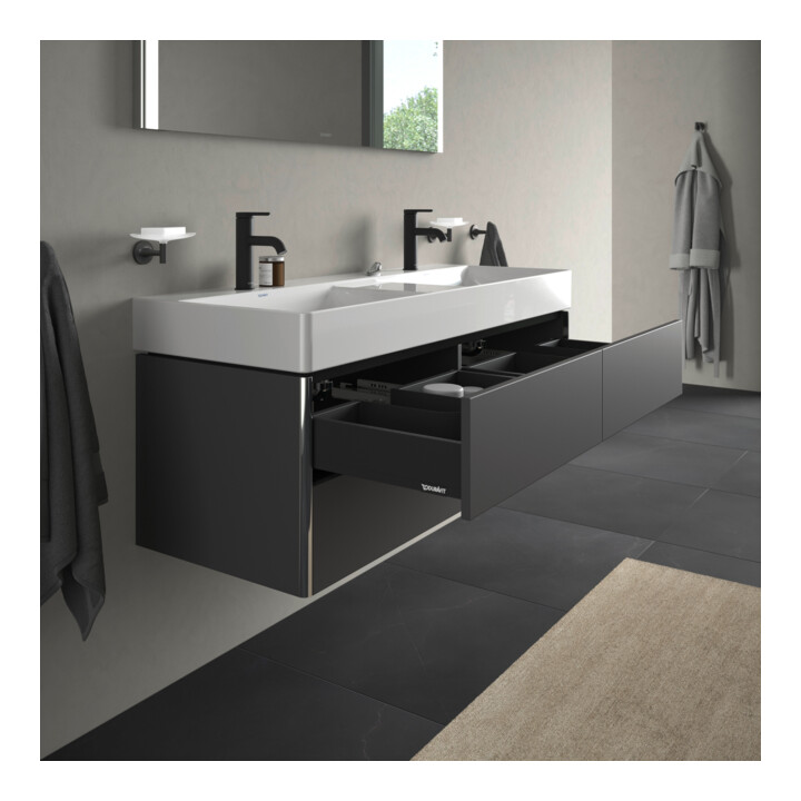 Duravit Meuble sous lavabo XSquare 118,4x46x39,7 cm, 4 tiroirs, suspendu, gris m