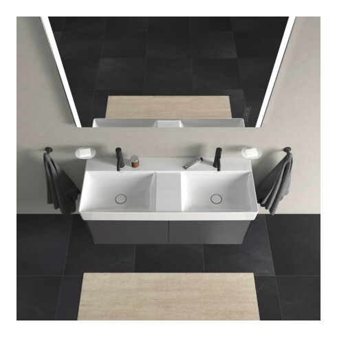 Duravit Meuble sous lavabo XSquare 118,4x46x39,7 cm, 4 tiroirs, suspendu, gris m