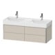 Duravit Meuble sous lavabo XSquare 118,4x46x39,7 cm, 4 tiroirs, suspendu, Tau mat-1