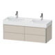Duravit Meuble sous lavabo XSquare 118,4x46x39,7 cm, 4 tiroirs, suspendu, taupe