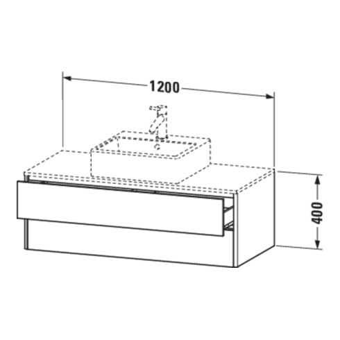 Duravit Meuble sous lavabo XSquare 120x54,8 cm, 2 tiroirs, suspendu