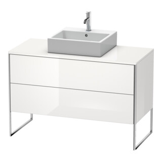 Duravit Meuble sous-lavabo XSquare 120x54,8 cm, blanc brillant, 2 tiroirs, posé