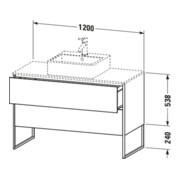 Duravit Meuble sous lavabo XSquare 120x54,8 cm, blanc mat, 2 tiroirs, pose debout-2