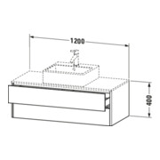 Duravit Meuble sous-lavabo XSquare 120x54,8 cm, gris mat, 2 tiroirs-5