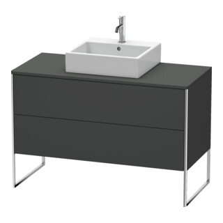 Duravit Meuble sous-lavabo XSquare 120x54,8 cm, gris mat, 2 tiroirs, suspendu