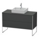 Duravit Meuble sous-lavabo XSquare 120x54,8 cm, gris mat, 2 tiroirs, suspendu-1
