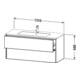 Duravit Meuble sous lavabo XSquare 121x47,8 cm, bas, 2 tiroirs, suspendu