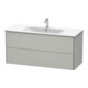 Duravit Meuble sous lavabo XSquare 121x47,8 cm, béton gris, 2 tiroirs, suspendu