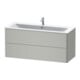 Duravit Meuble sous lavabo XSquare 121x47,8 cm, béton gris, 2 tiroirs, suspendu