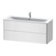 Duravit Meuble sous-lavabo XSquare 121x47,8 cm, blanc brillant, 2 tiroirs, suspendu