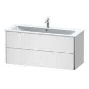 Duravit Meuble sous-lavabo XSquare 121x47,8 cm, blanc brillant, 2 tiroirs, suspendu-2