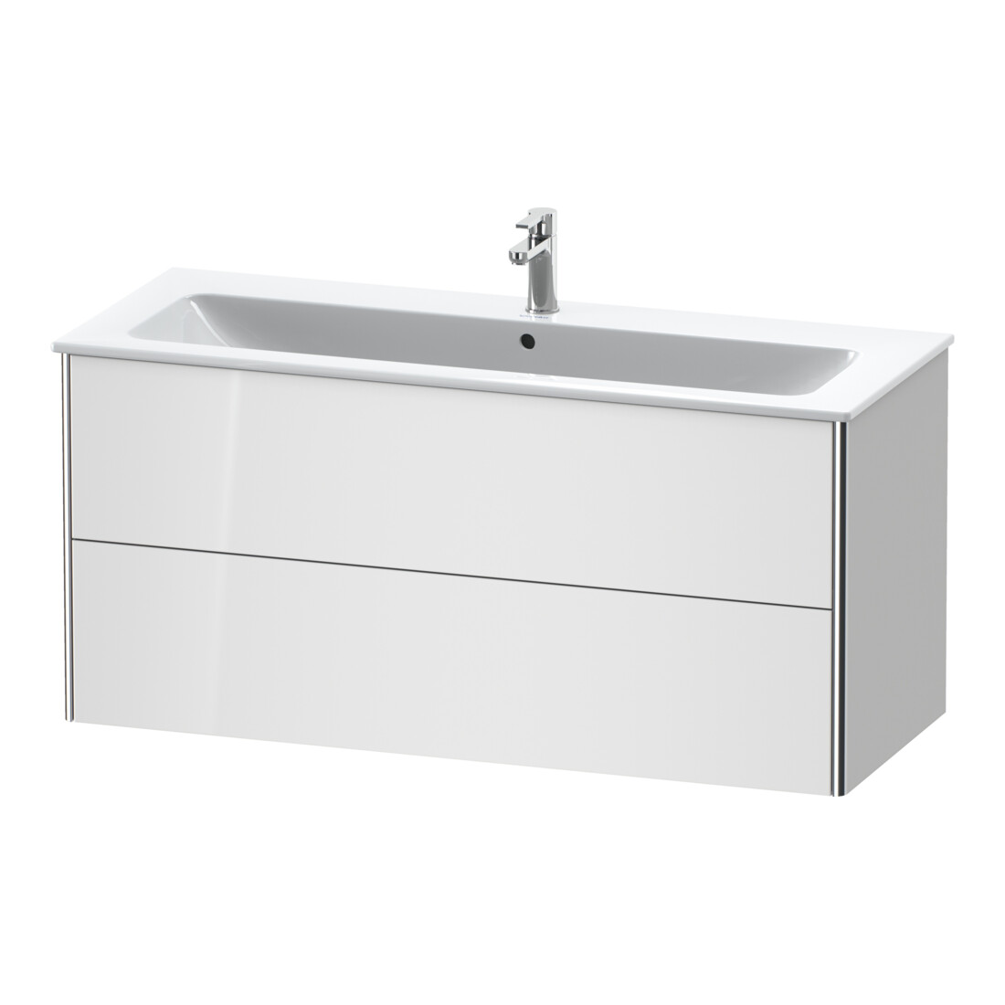 Duravit Meuble sous-lavabo XSquare 121x47,8 cm, blanc brillant, 2 tiroirs, suspendu
