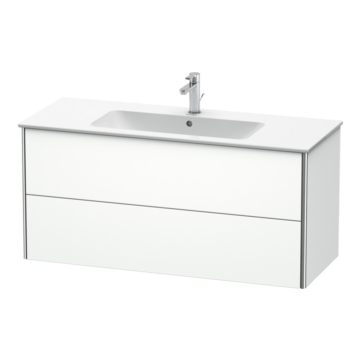 Duravit Meuble sous lavabo XSquare 121x47,8 cm, blanc mat, 2 tiroirs, suspendu