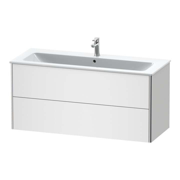 Duravit Meuble sous lavabo XSquare 121x47,8 cm, blanc mat, 2 tiroirs, suspendu