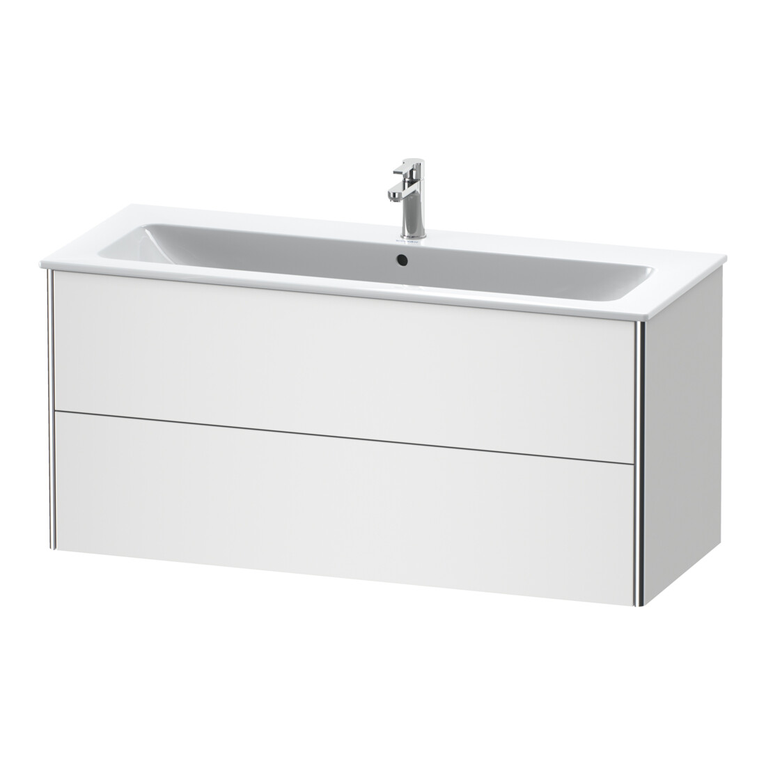 Duravit Meuble sous lavabo XSquare 121x47,8 cm, blanc mat, 2 tiroirs, suspendu